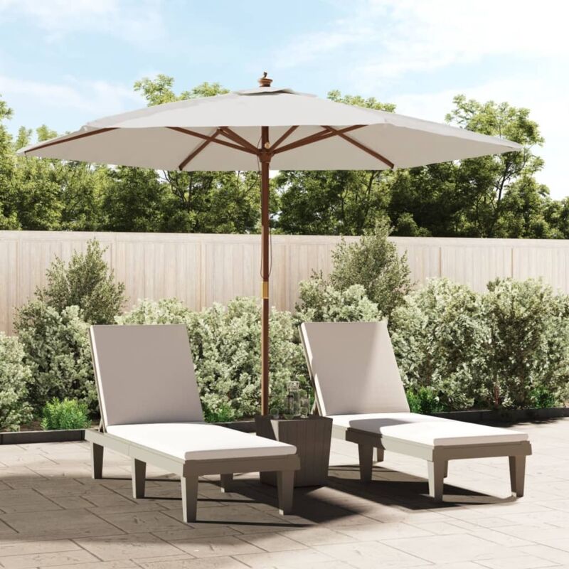 Sonnenschirm Mit Holzmast Sandfarben 299x240 Cm Vidaxl