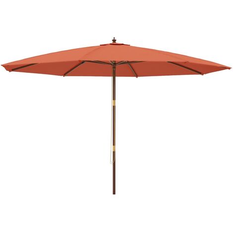 Sonnenschirm mit Holzmast Terrakotta 400x273 cm vidaXL