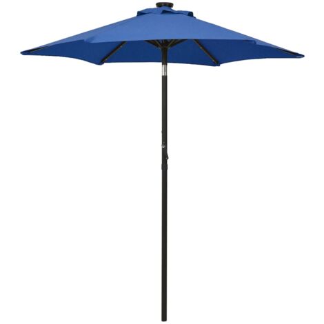 Sonnenschirm mit LED-Beleuchtung Azurblau 200x211 cm Alu vidaXL