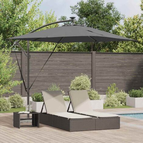 Sonnenschirm mit LED-Lichtleisten Anthrazit 249 x 249 x 250 cm vidaXL