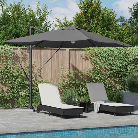 Sonnenschirm mit LED-Lichtleisten Anthrazit 351 x 250 x 253 cm vidaXL