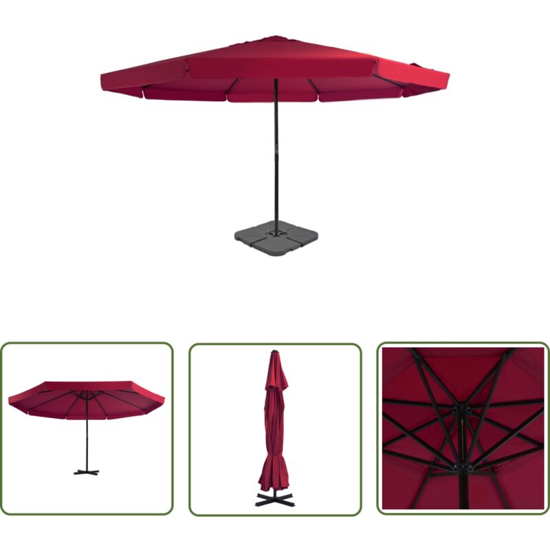 Sonnenschirm Mit Tragbarem Sonnenschirmständer Rot Vidaxl