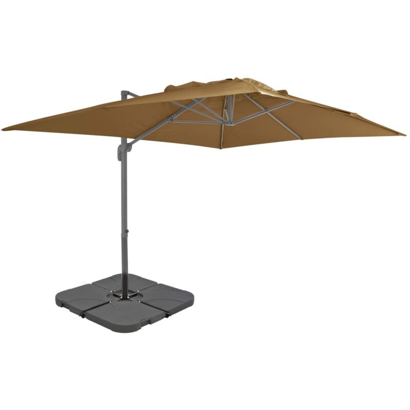 Vidaxl Sonnenschirm Mit Tragbarem Sonnenschirmständer Taupe