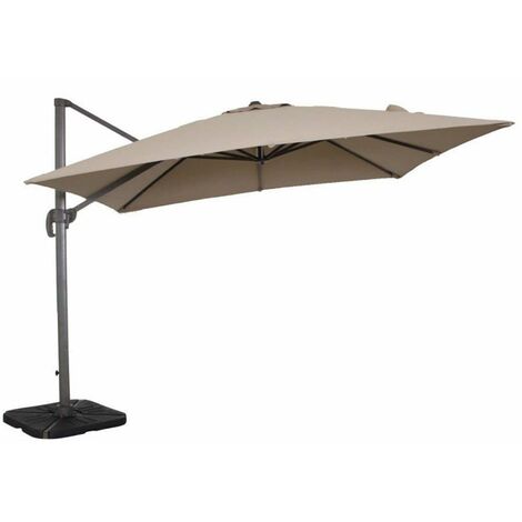 Sonnenschirm mit seitlicher Stange ''Saturno'' aus pulverbeschichtetem Aluminium für Garten und Balkon -3 x 4 Mt / TaupeFarben