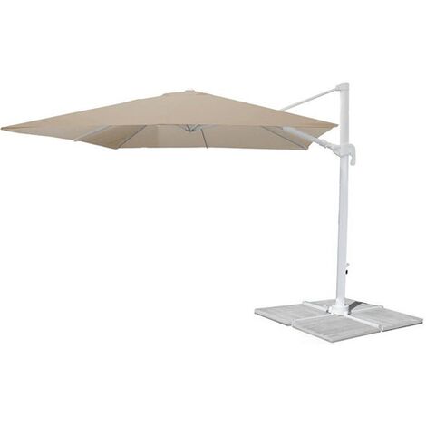 Sonnenschirm mit seitlicher Stange ''Saturno'' aus pulverbeschichtetem Aluminium für Garten und Balkon -3 x 4 Mt / Turteltaube
