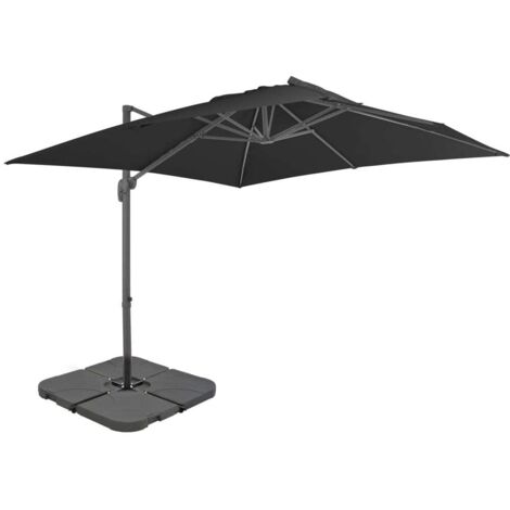 Sonnenschirm mit Tragbarem Sonnenschirmständer Anthrazit vidaXL