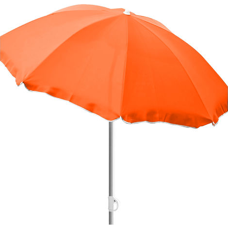Sonnenschirm stufenlos verstellbar Strandschirm orange mit Tasche Farbe 
