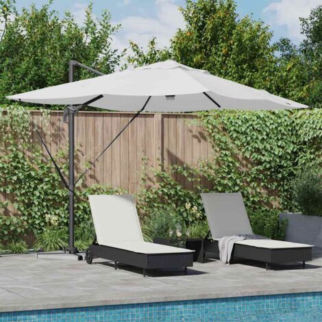 Sonnenschirm Sand 351 x 250 x 253 cm Polyester und Aluminium vidaXL