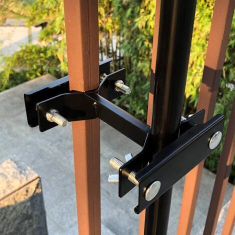Sonnenschirmhalterung für Terrassengeländer, stabiler, verstellbarer Sonnenschirmständer aus Metall, Außenbefestigungsfuß für Terrasse und Balkon, 3er-Set, schwarz