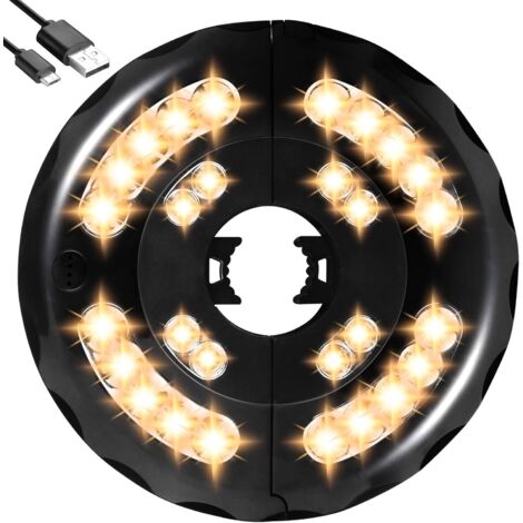 Sonnenschirmleuchte für den Garten – Terrassenschirm-Beleuchtung mit 24 LEDs und 3 Leuchtmodi – Beleuchtungsaufsatz für Terrassen & Gärten (Warmweiß)