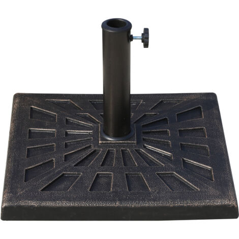 Sonnenschirmständer 15 kg Schirmständer Quadratisch Schirmhalter, Schirmgewicht, Ständer für Sonnenschirm 38mm Rohrdurchmesser, für Balkon, Terasse, Garten, Bronze