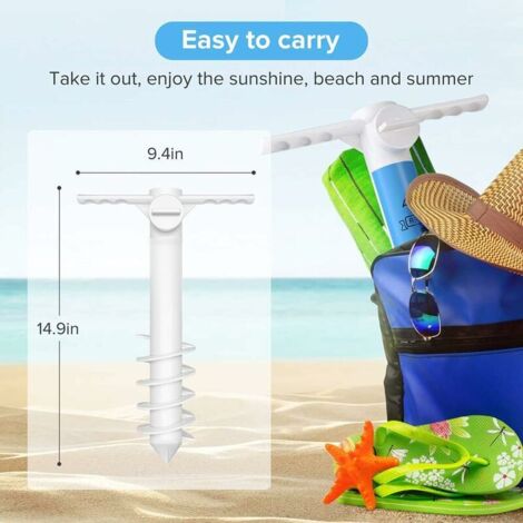 Sonnenschirmständer mit Sandanker und Haken für Terrasse, Rasen und Garten, passend für alle Sonnenschirme von 22–36 mm Durchmesser