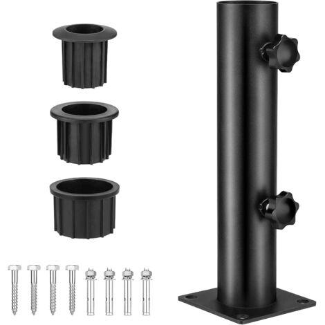 Sonnenschirmständer, Sonnenschirmständer Outdoor, Verstellbarer Sonnenschirmständer, Verstellbarer Sonnenschirmständer aus Metall mit 3 Reduzierringen aus PVC (32/38/48 Mm) für Balkon, Terrasse, Garte