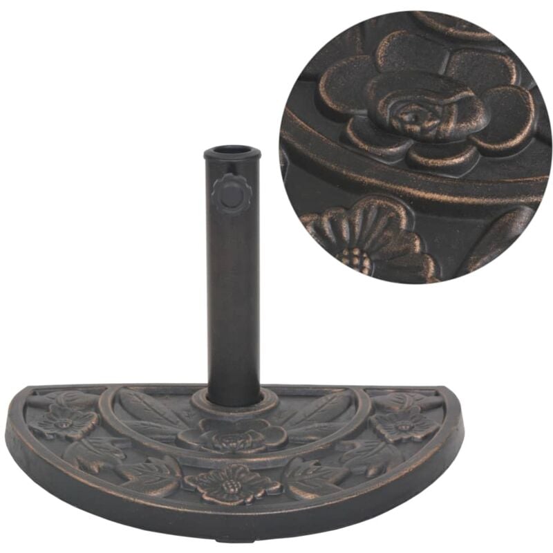 Furniture Limited - Socle de parasol en résine demi-cercle Bronze