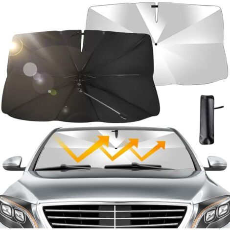 Sonnenschutz für die Windschutzscheibe, Sonnenschutz für Autos, 145 x 79 cm Sonnenschirm für Autos mit 360° drehbarem Griff, Sonnenschutz zum Blockieren von 99,9 % der UV-Strahlen