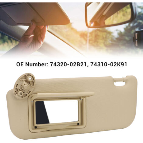 Sonnenschutz-Schutzhülle mit Kosmetikspiegel 74320-02B21 (Beige, Driver) – Hohe Sicherheit und Sonnenschutz