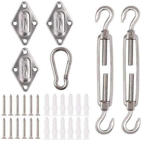 Sonnensegel-Befestigungssatz, Sonnensegel-Hardware-Kit, Sonnensegel-Befestigungssatz aus Edelstahl 304, Dreieck-Sonnensegel-Befestigung