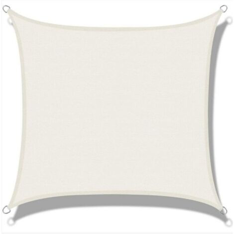 Sonnensegel (HDPE) rechteckig 4 x 6 m Creme UV-Schutz für Terrasse Camping Outdoor Garten