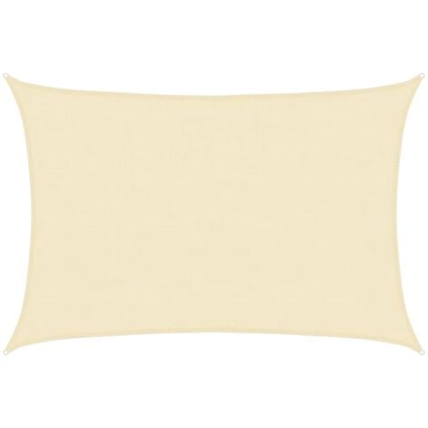 Sonnensegel HDPE Rechteckig 4x6 m Creme vidaXL