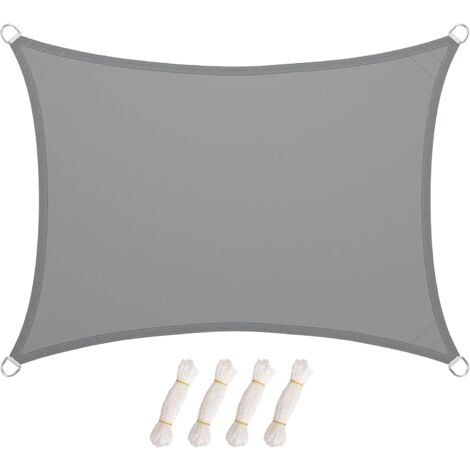 HOOBRO Sonnenschutz inkl Befestigungsseilen, 2 x 3 m, PES, Rechteck, für Garten Balkon, Wetterschutz, Wasserabweisend, UV-Schutz, Reißfestigkeit, Outdoor, LARMNEE ELG23SP02