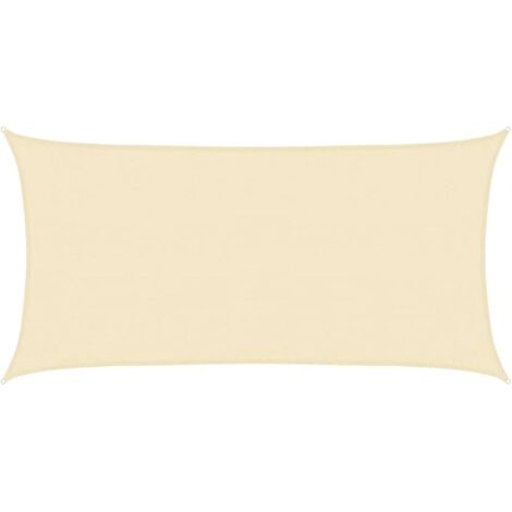 Sonnensegel, Sonnenschutz, UV-Schutz, für Garten, Terrasse, Balkon, Außenbereich, 160 g/m², cremefarben, 3 x 6 m, HDPE