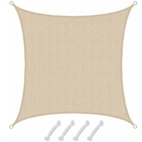 Sonnensegel UV 2x2 m HDPE Quadrat Sonnenschutz Gartensegel Beige