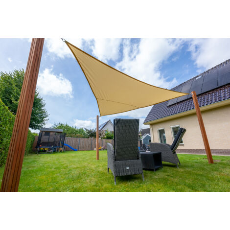 Sonnensegel Wasserdicht Dreieck 4x4x4 m - 160 g/m² - Beige - Pro
