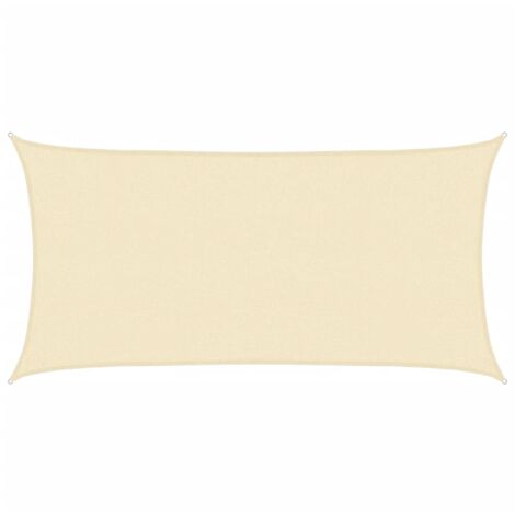 Sonnensegel，Sonnenschutzsegel， UV-Strahlenschutz für Außenbereich, Terrasse, Garten 160 g/m² Creme 2x3,5 m HDPE VMEC693226 BonneVie