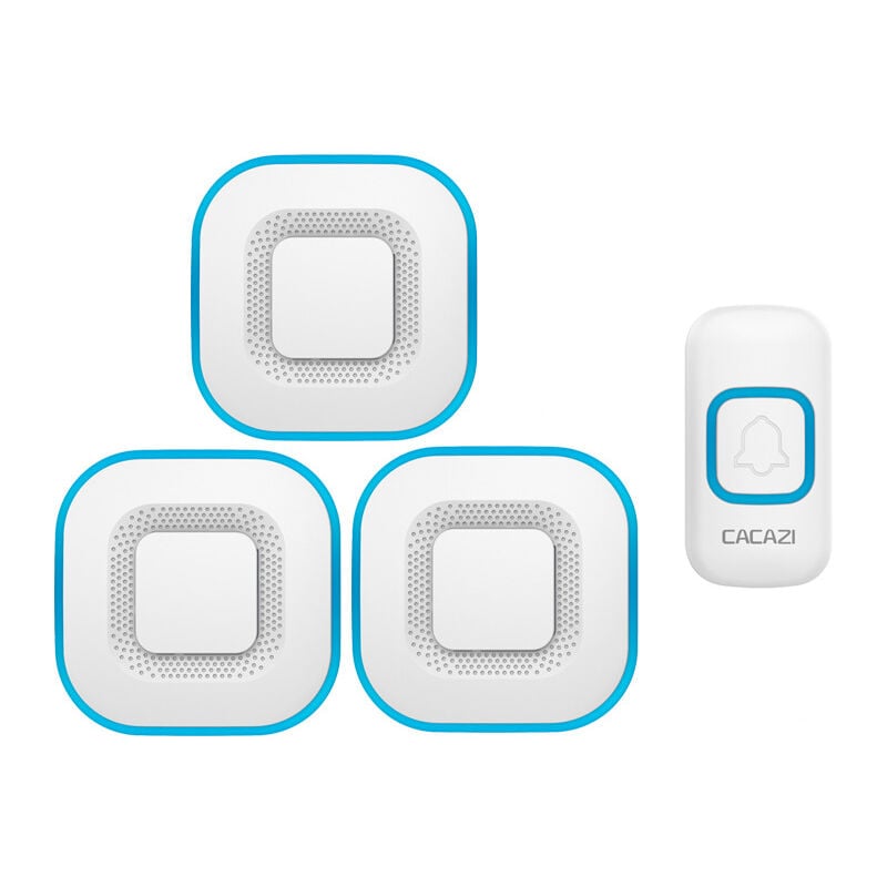 Gotrays - Sonnette 300M Gamme Smart led Door Bell 38 Carillons 4 Volume,Blanc-1 bouton 3 sonnette