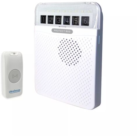Sonnette 800 mètres sans fil - Bouton autonome IP56 résistant aux intempéries & carillon longue distance blanc (P800)