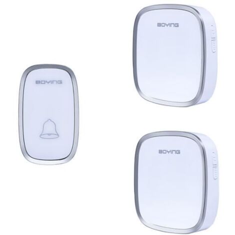 Sonnette - Blanc - 36 mélodies - Portée 300 m - Étanche IP44 - Sans fil