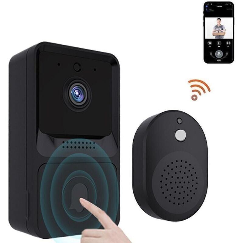 Ikodm - Sonnette caméra à distance - Smart Wifi sans fil - Visiophone interphone - Sonnette vidéo - Sonnette sans fil - Sonnette maison - hd - Vision