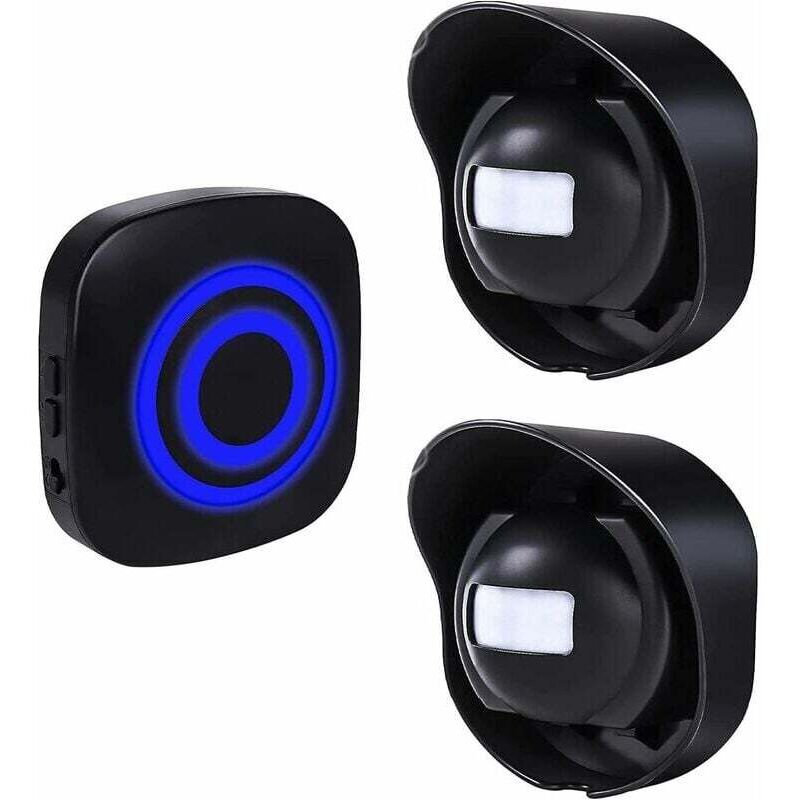 Sonnette de Porte avec détecteur de Mouvement, kit de Sonnette d'extérieur sans Fil avec détecteur de Mouvement Infrarouge et récepteurs à Brancher