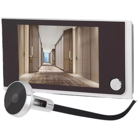 Sonnette de Porte Numérique LCD avec Caméra Œil-de-Bœuf Infrarouge, Installation Facile, Fonctionne sur Batterie, Vision Grand Angle pour Faible Luminosité