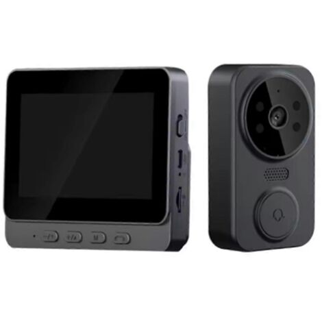 Sonnette de porte sans fil numérique 2,4 GHz WiFi avec vision nocturne infrarouge et interphone bidirectionnel
