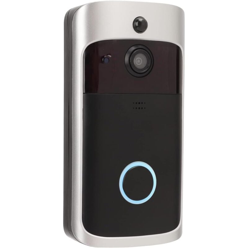 Sonnette de Porte Vidéo, Sonnette Vidéo Ring, Caméra Intelligente WiFi 720P Vision Nocturne Interphone Visuel à Distance pour la Maison