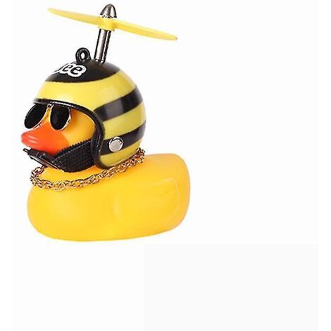 Sonnette de vélo en forme de canard en caoutchouc avec lumières LED et guidon à hélice pour enfants et adultes - Modèle Petite Abeille
