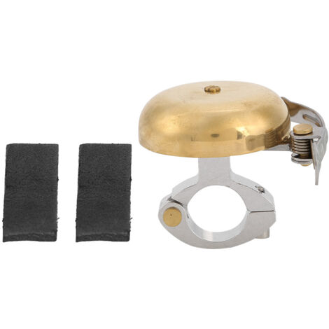 Sonnette de vélo en laiton anodisé, son cristallin pour avertissement audio à vélo, pour vélo de route (doré)