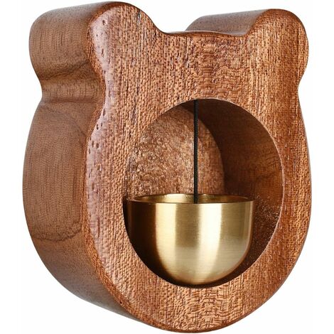 Cloche de commerçants pour l’ouverture de la porte, sonnette en bois  attachée magnétique carillon de porte d’entrée décorative dorée avec cloche  en