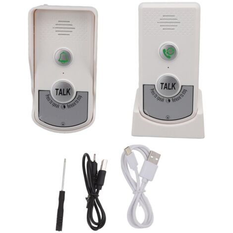 Sonnette D'interphone sans Fil, Charge USB sans Fil de Sonnette D'appel de 3280,8 Pieds