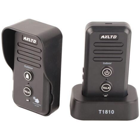 Sonnette d'interphone sans Fil, Tlavertisseur Personnel tanche Lue Porte 500 M pour Bureau Familial (Noir)