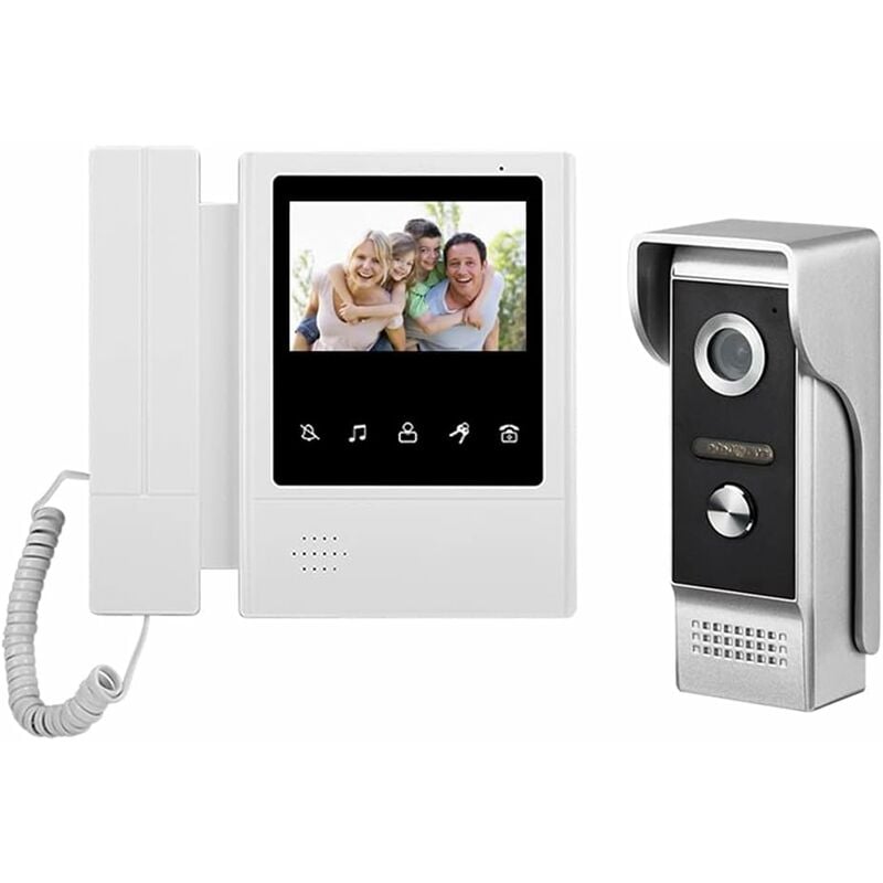 Gotrays - Sonnette d'interphone visuel de système de visiophone filaire de 4,3 pouces avec 1 moniteur + 1 700TVL caméra extérieure pour la