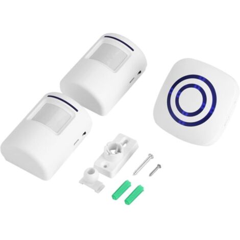 Sonnette électrique sans fil avec détecteur de mouvement, 36 mélodies, alarme de sécurité avec émetteur et récepteur, pour maison, bureau, hôtel, magasin (2+1 EU)