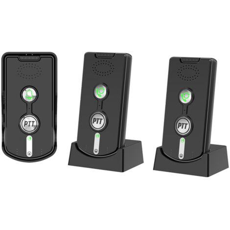 Sonnette Intercom Sans Fil Rechargeable avec 2 Unités Intérieures - Portée 3280ft, 38 Sonneries, IP54