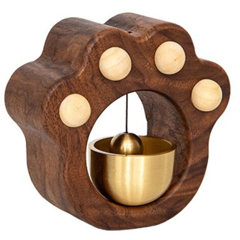 Sonnette Porte Magnétique - Sonnette Chime Bois Paw, Cloches Vent Porte avec 4 Pattes Chat pour Rappel Entrée, Sonnette Porte Monté