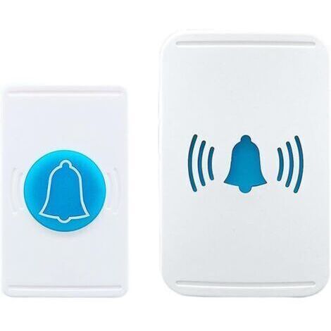 Sonnette sans fil alimentée par piles avec indice d'étanchéité IP44, carillon à distance longue portée,volume réglable pour intérieur et extérieur