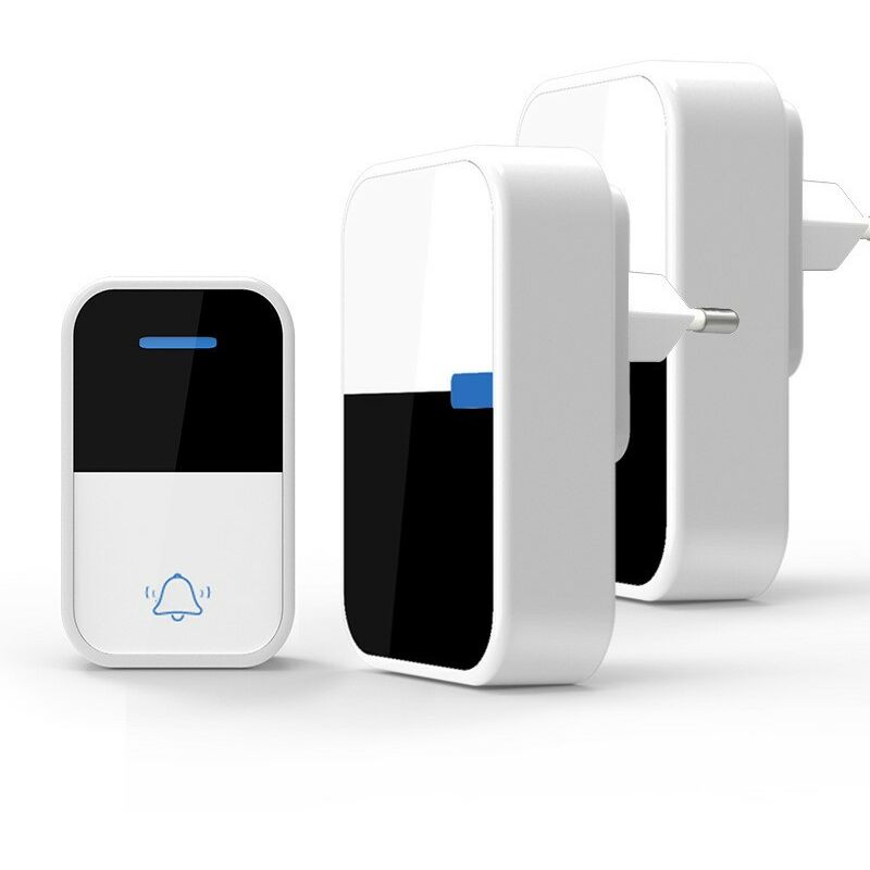 Aougo - Sonnette sans fil auto-alimentée sans batterie sonnette de porte étanche 38 sonnerie bouton poussoir recevoir appel cloche télécommande sans