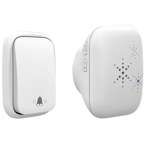 Sonnette sans fil auto-alimentée, pas besoin de pile, portée 150 m, prise européenne, 1 sonnette 1 récepteur (blanc)