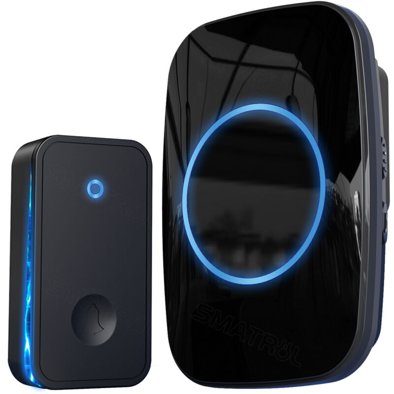 Aiperq - Sonnette sans fil auto-alimentée, pas besoin de pile, sonnerie de sonnette étanche, convient aux enfants et aux personnes âgées,