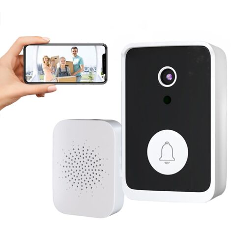 Sonnette sans Fil avec caméra, visuelle Sonnette caméra Voix interphone Surveillance WiFi HD Vision Nocturne Sonnette Intelligente